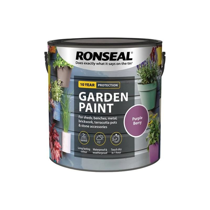 Ronseal Garden Paint Purple Berry 2.5 litre Ronseal - Dynamic Drive