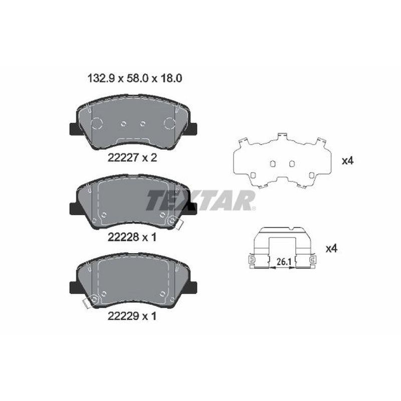 Textar Front Brake Pad Set 2222701