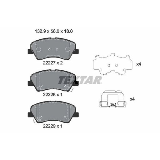 Textar Front Brake Pad Set 2222701