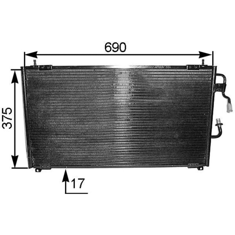 Mahle Air Conditioning Condenser fits Peugeot 406 1995-2004