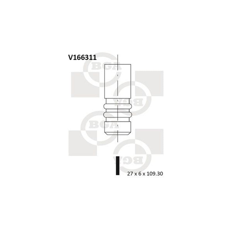 BGA Engine Exhaust Valve 27mm Head fits Mercedes-Benz C-Class 2002-2014