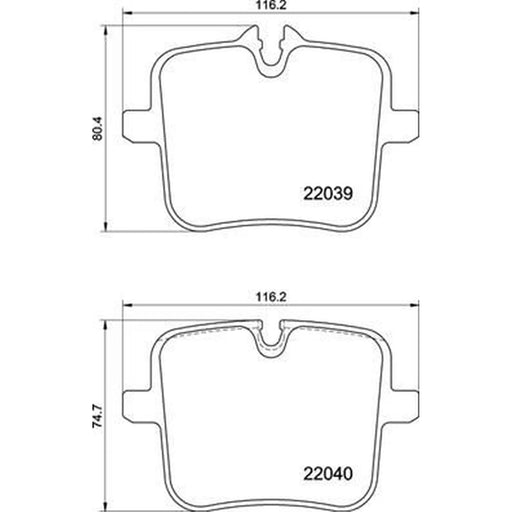 Brembo 4 x Rear Brake Pad Set fits Alpina B7 2016-2017