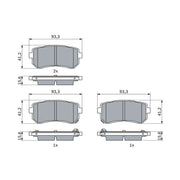 Bosch Front & Rear Pads fits Kia Soul II 2014-2018 1.6 2.0