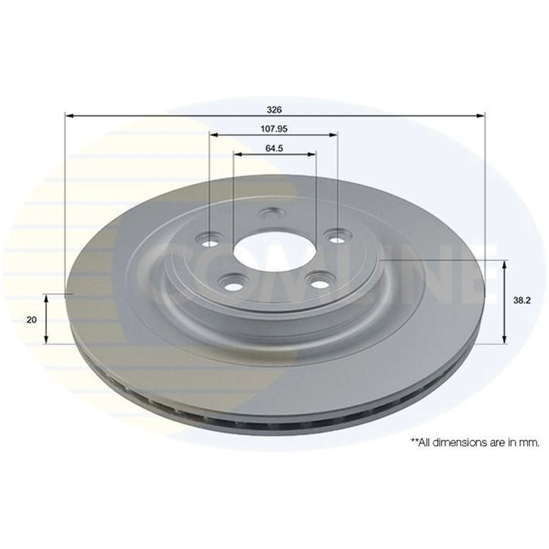 Comline Rear Brake Discs & Pads fits Jaguar Xf Sportbrake 2017 on 2.0