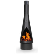 Dellonda Outdoor Chiminea Fireplace Fire Pit Heater Durable Black Steel Dellonda - Dynamic Drive