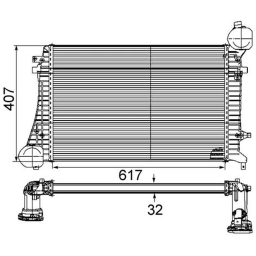 Mahle Intercooler (Charge Air Cooler) fits VW Passat B6 2005-2010 1.9