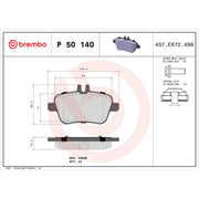 Brembo 4 x Rear Brake Pad Set fits Infiniti Q30 2015 on 1.5 1.6 2.0 2.2