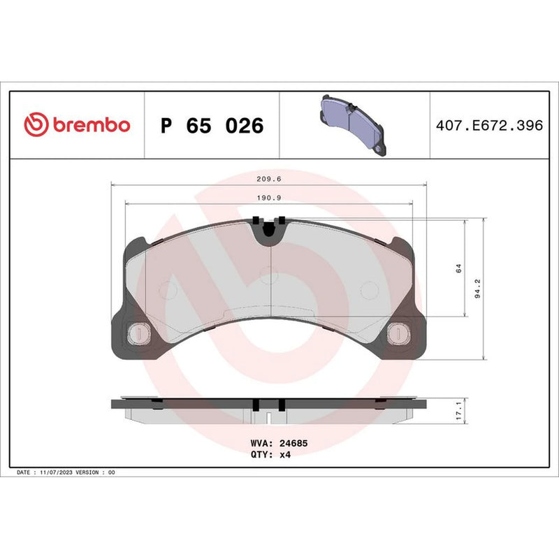 Brembo Front & Rear Pads fits Porsche Cayenne 2010-2018 3.0 3.6 4.2 4.8