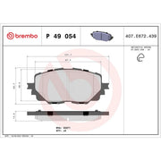 Brembo 4 x Front Brake Pad Set fits Abarth 124 Spider 2016 on 1.4
