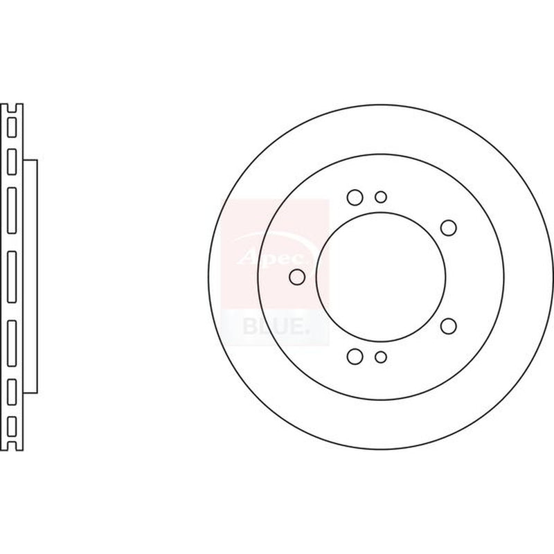 Apec 2 x Vented Brake Discs fits Suzuki Grand Vitara I 1998-2005 1.6
