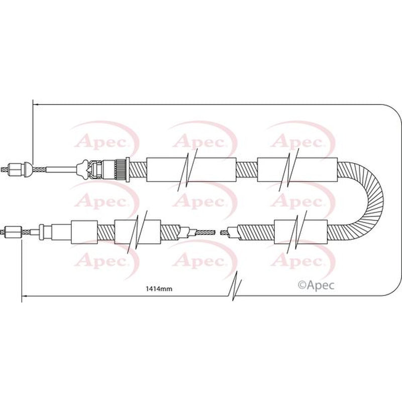 Apec Handbrake Cable Left Rear fits Peugeot 205 1983-1998