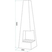 Dellonda Chiminea Wood Burner Heater for Outdoors W45cm x H150cm - Black Steel Dellonda - Dynamic Drive