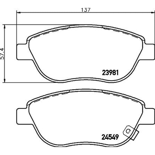 Mintex Front Brake Pad Set fits Fiat 500L 2012-2014 0.9 1.3 1.4