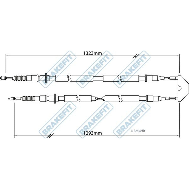 Apec Handbrake Cable Centre fits Opel Astra H 2004-2010 1.3 1.4 1.6 1.7 1.8