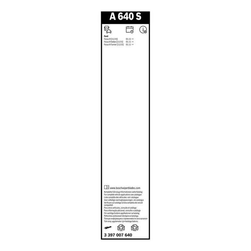 Bosch Aerotwin Wiper Blade Set 725mm + 725mm — A640S fits Ford Focus III