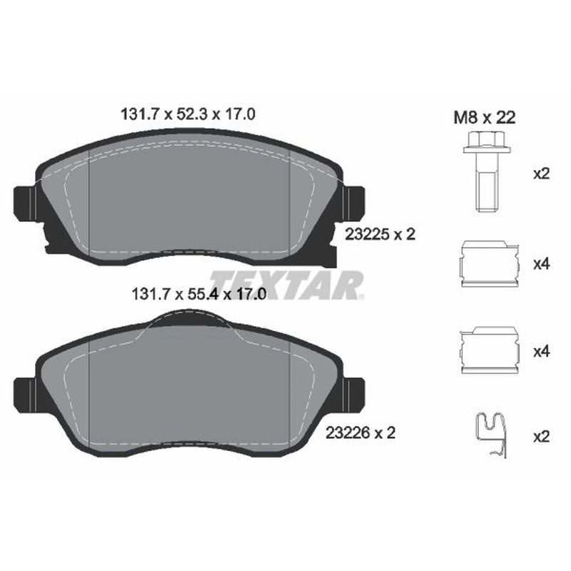 Textar Front Brake Pad Set 2322501