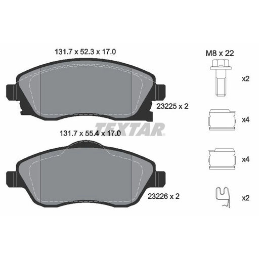 Textar Front Brake Pad Set 2322501