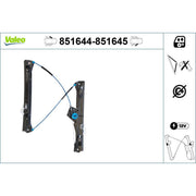 Valeo Electric Window Regulator Lifter Left Front 851644