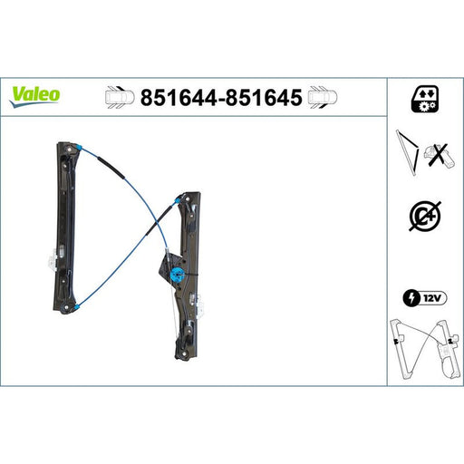Valeo Electric Window Regulator Lifter Right Front 851645