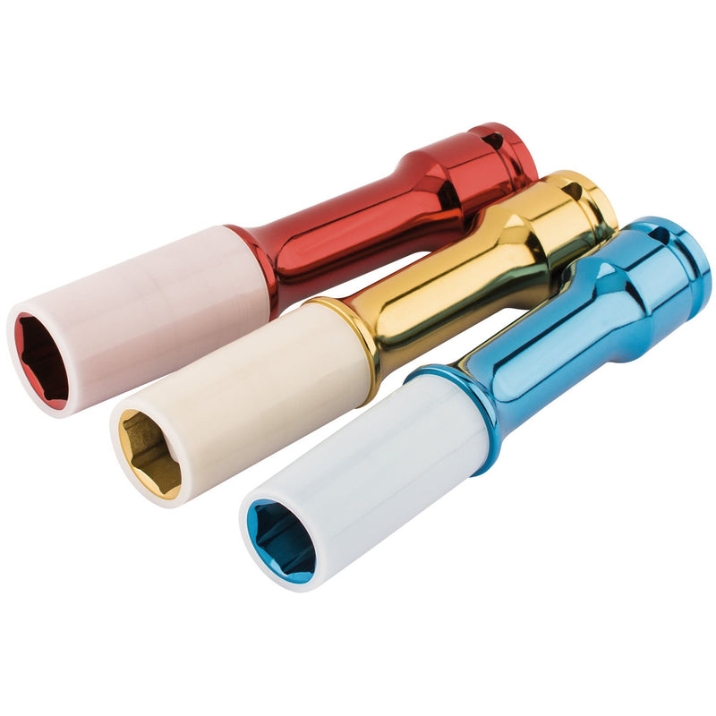 Draper Long Reach Wheel Nut Socket for Alloy Wheels, 1/2" Sq. Dr. (3 Piece) Draper - Dynamic Drive