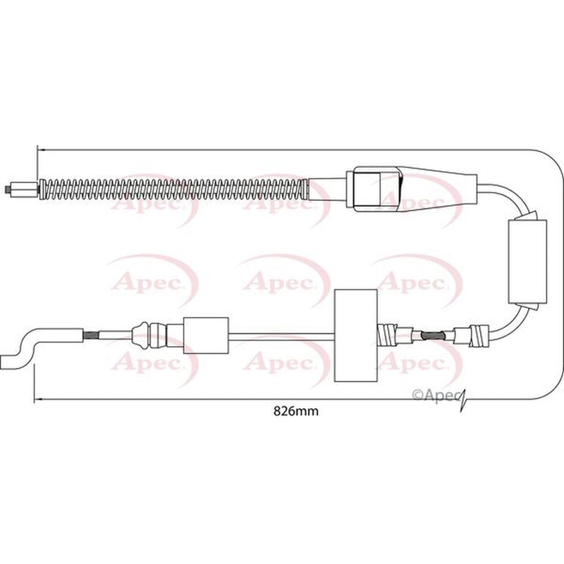 Apec Handbrake Cable Left Rear fits VW Transporter 1990-2003