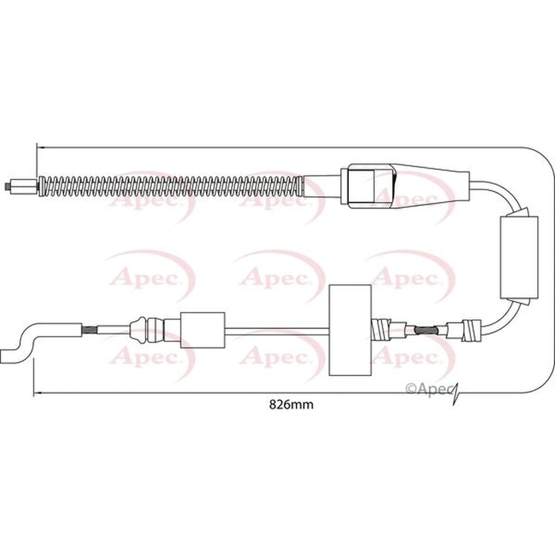 Apec Handbrake Cable Right Rear CAB1519