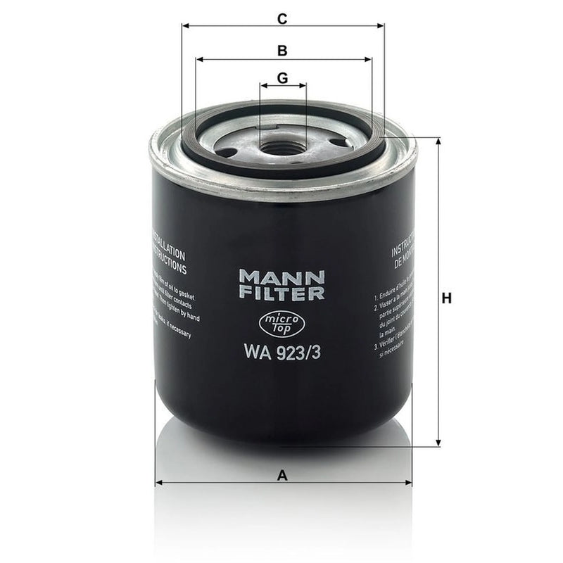 MANN-FILTER Coolant Filter Cartridge fits Iveco Eurostar 1993-2002