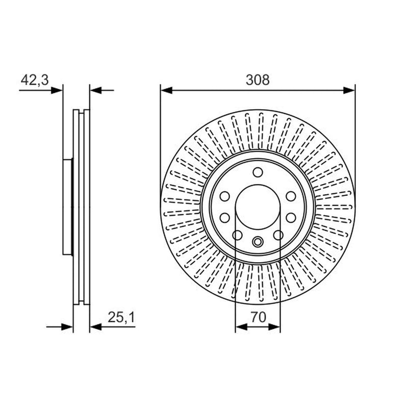 Bosch Front Brake Vented Discs & Pads fits Opel Astra G 2002-2005 2.0