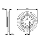 Bosch 2 x Vented Brake Discs fits Opel Astra G 2000-2005 2.0