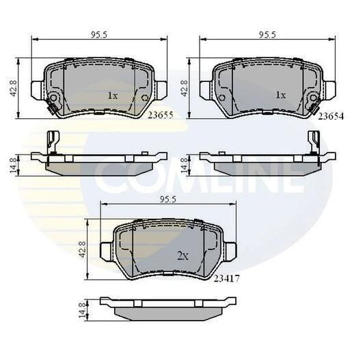 Comline 4 x Rear Brake Pad Set fits Chevrolet Corsa 2000-2002 1.7
