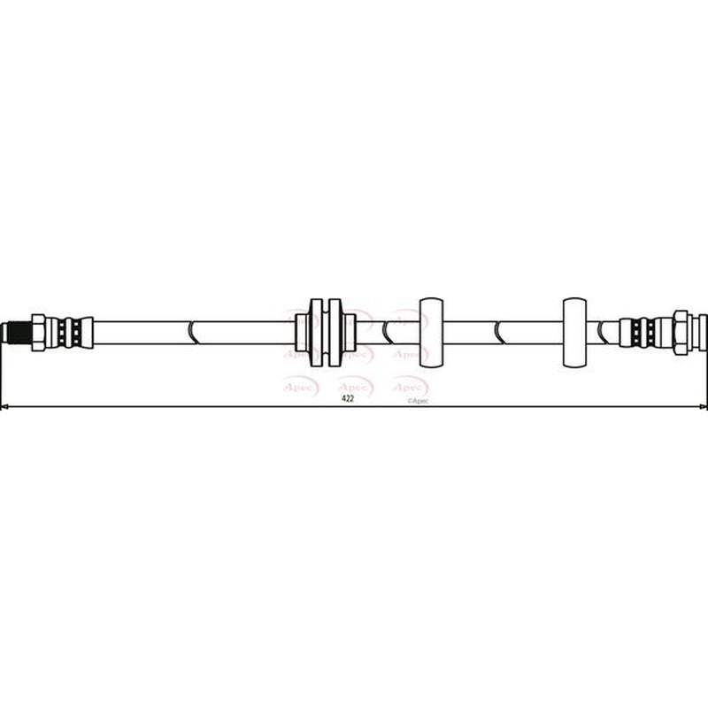 Apec Brake Hydraulic Hose Line Front fits Alfa Romeo 147 2001-2010 1.6 1.9 2.0