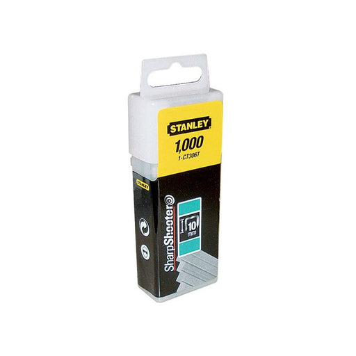 Stanley® Hand Tools Flat Narrow Crown Staples 10mm CT306T (Pack 1000) STANLEY® Hand Tools - Dynamic Drive