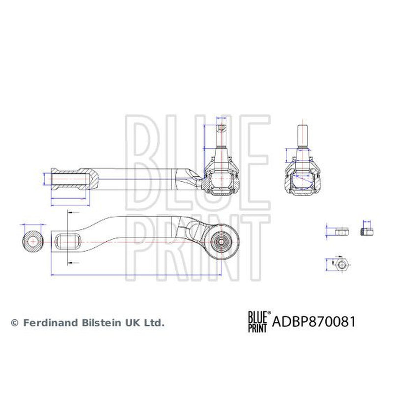 Blue Print 2 x L+R Front Tie Rod Ends fits Nissan Note 2012-2016 1.2 1.5