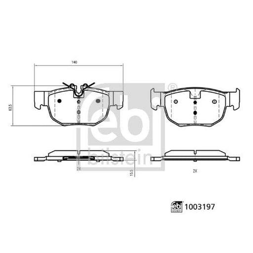 Febi Rear Brake Pad Set 1003197