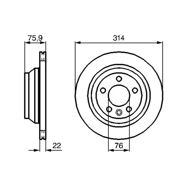 Bosch Front Vented & Rear Vented Brake Discs & Pads fits VW Touareg 2002-2010