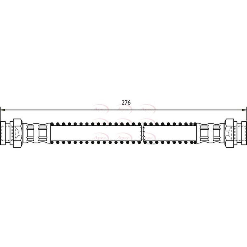 Apec Brake Hydraulic Hose Line Rear fits Peugeot 205 1983-1998