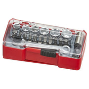 Teng Tools 1/4" Socket Set 6 pt With Belt Clip 19 Pieces Teng Tools - Dynamic Drive