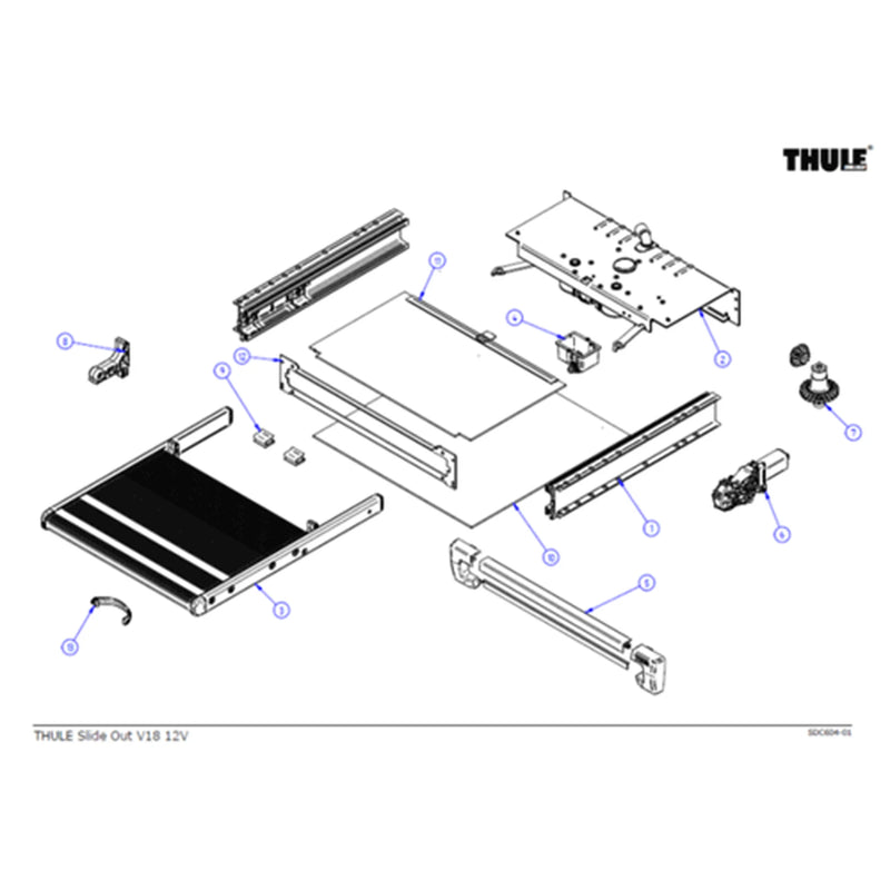 Thule SLIDE-OUT STEP - V18 (2018-2022) STANDARD VERSION - 3 - FOOTBOARD COMP.FOR