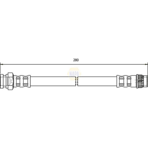 NAPA Brake Hydraulic Hose Line Rear fits Citroën Berlingo First 1996-2011
