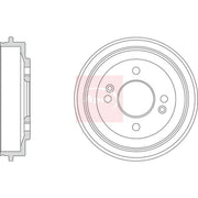 Apec Brake Drum Assembly Rear fits Hyundai I10 I 2007-2018 1.0 1.1 1.2