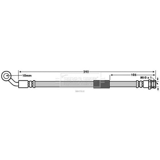 Borg & Beck Brake Hydraulic Hose Line Rear Right BBH7818