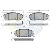 Comline Front & Rear Pads fits Kia Sorento I 2002-2011 2.4 2.5 3.3 3.5