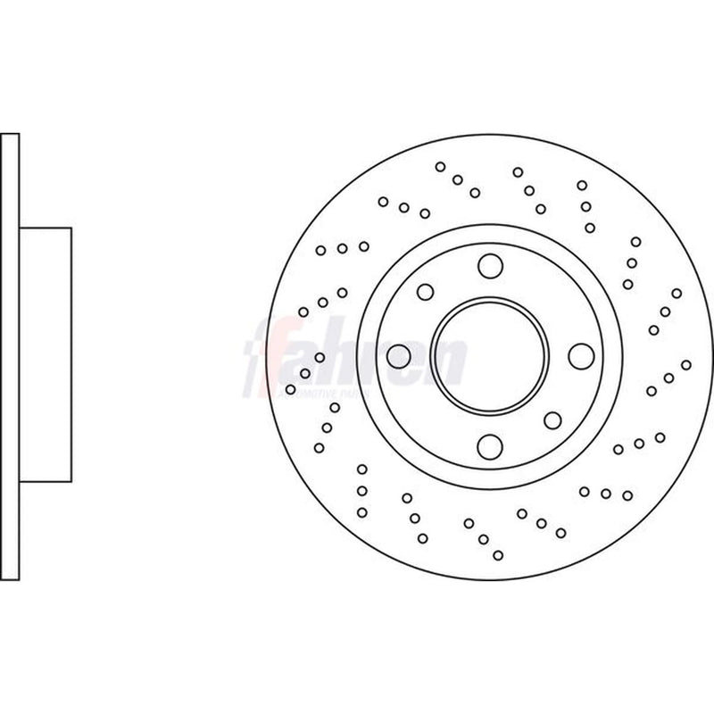 Fahren 2 x Perforated Rear Brake Discs FBD7152-x2