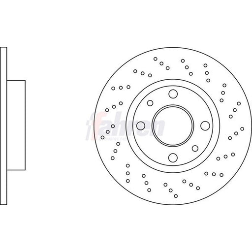 Fahren 2 x Perforated Rear Brake Discs FBD7152-x2