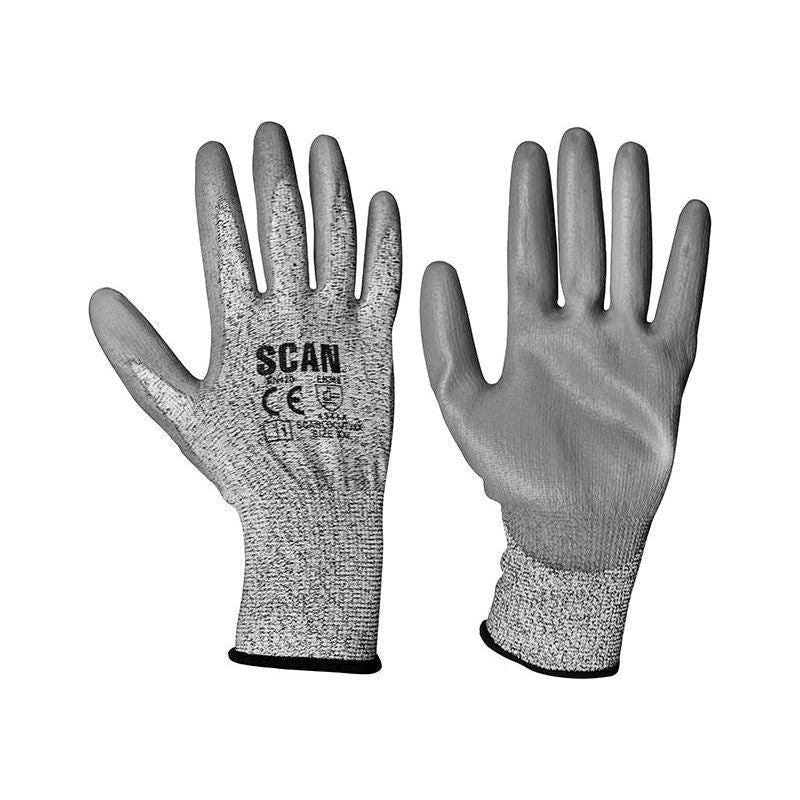 Scan Grey PU Coated Cut 3 Gloves - XXL (Size 11) Scan - NN4 Online