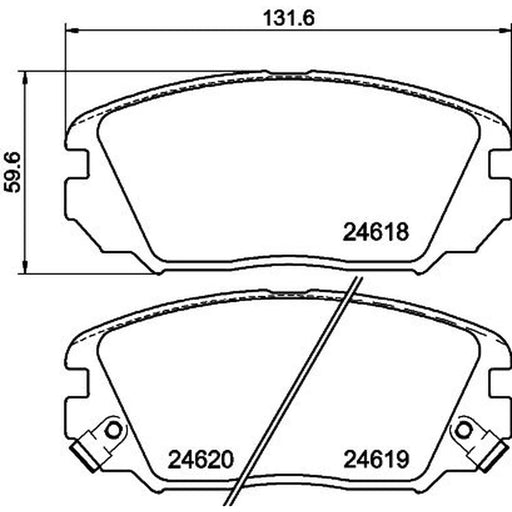 Mintex Front Brake Pad Set fits Hyundai Grandeur 2005-2011 2.2 2.7 3.3