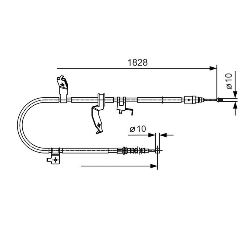 Bosch Handbrake Cable Left Rear fits Mazda 5 2005-2010 1.8 2.0