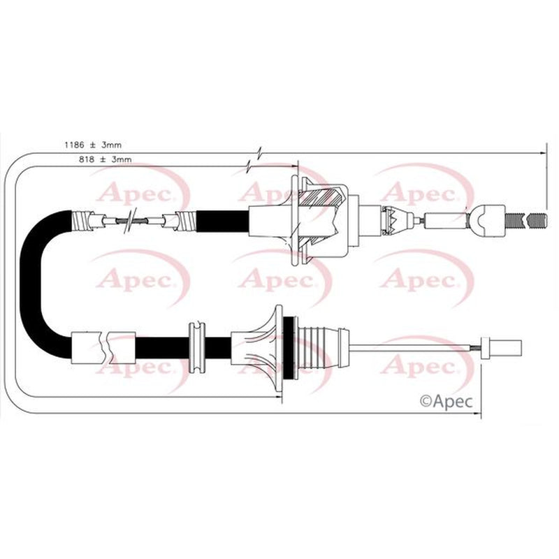 Apec Clutch Control Cable Pull fits Opel Combo Box Body/Mpv 1994-2001 1.4 1.7