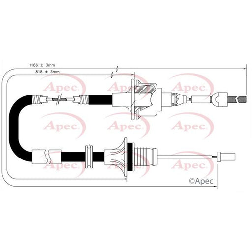 Apec Clutch Control Cable Pull fits Opel Combo Box Body/Mpv 1994-2001 1.4 1.7