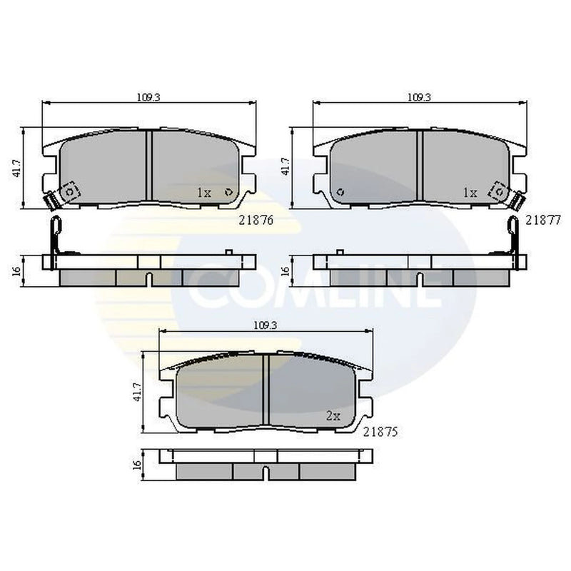 Comline 4 x Rear Brake Pad Set fits Isuzu Mu 1998-2002 3.0